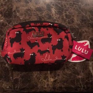 NWT-LULU Guinness Makeup Pouch Scottie Dog Bow